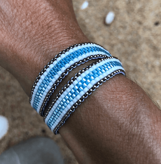 Serpentin bleu/blanc
